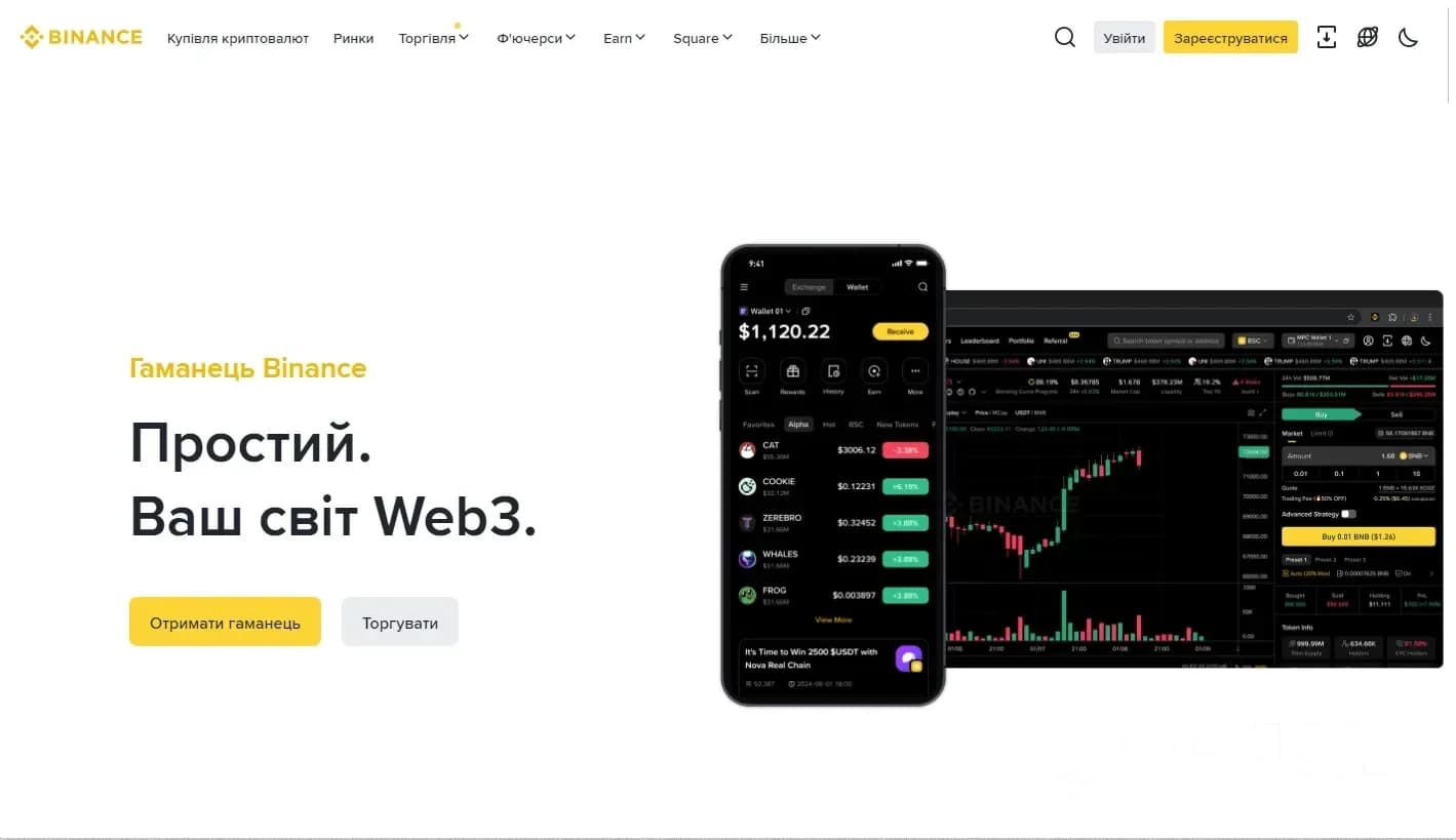 Де зберігати криптовалюту Binance Wallet