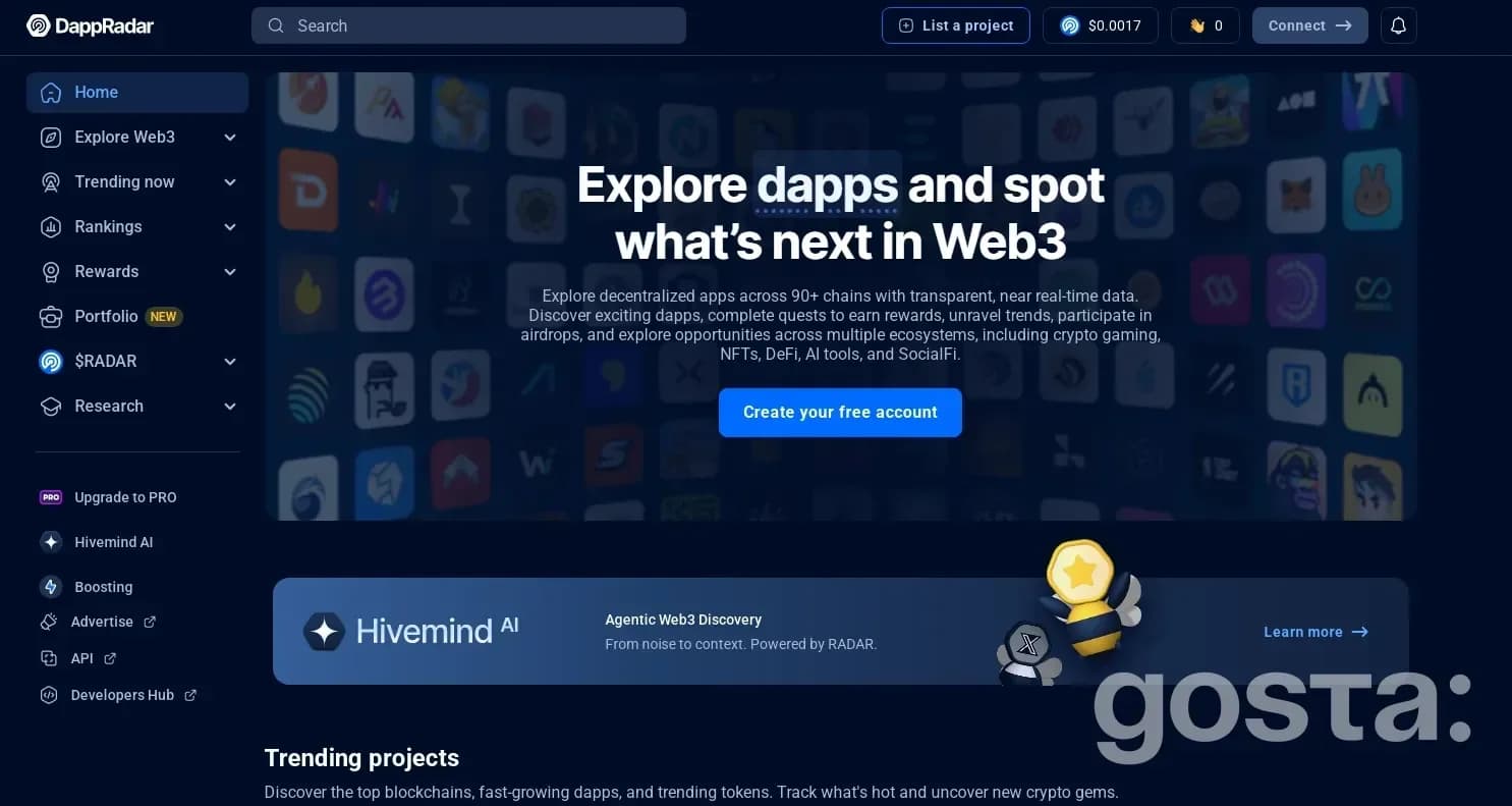 Платформа DappRadar