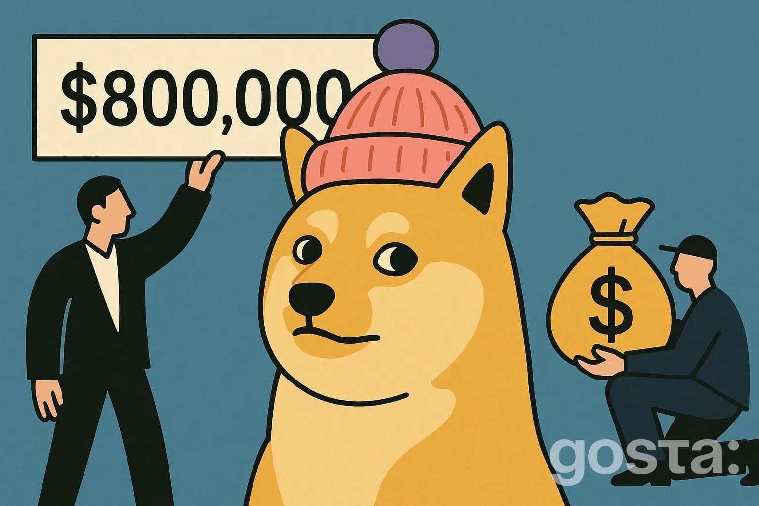 Рожева шапка з мема Dogwifhat продана за 6,8 BTC