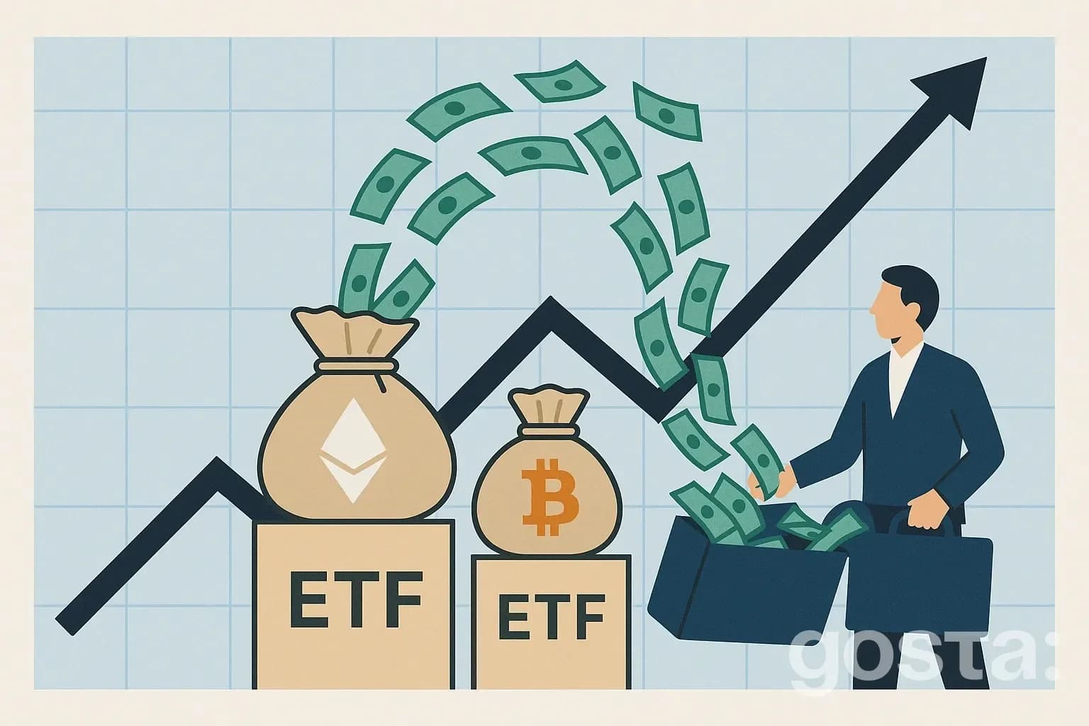 Сектор спотових ETF: Ethereum та біткоїн залучають мільйони інвестицій