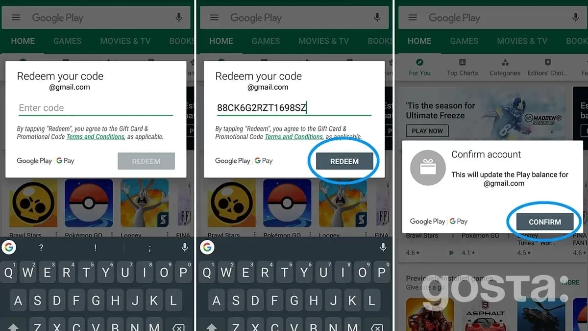 How to redeem a Google Play gift card– instructions