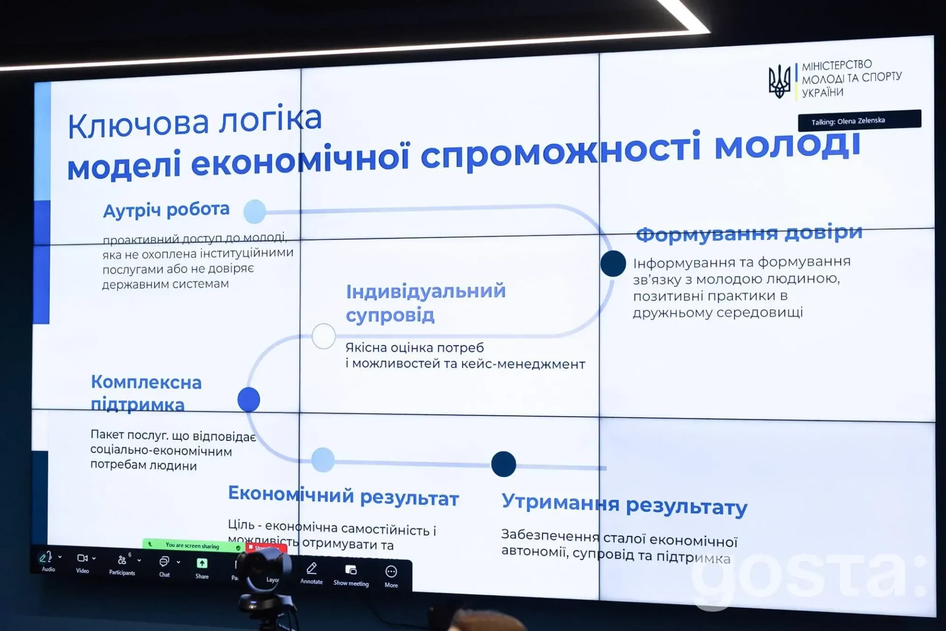Презентація моделі економічної спроможності молоді від Міністерства молоді та спорту України на робочій зустрічі.