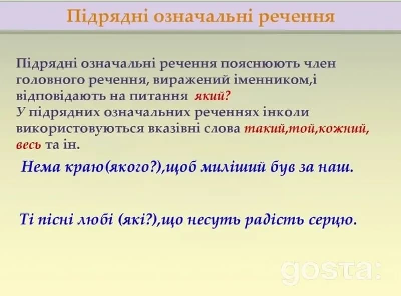 Складнопідрядні речення з підрядним означальним