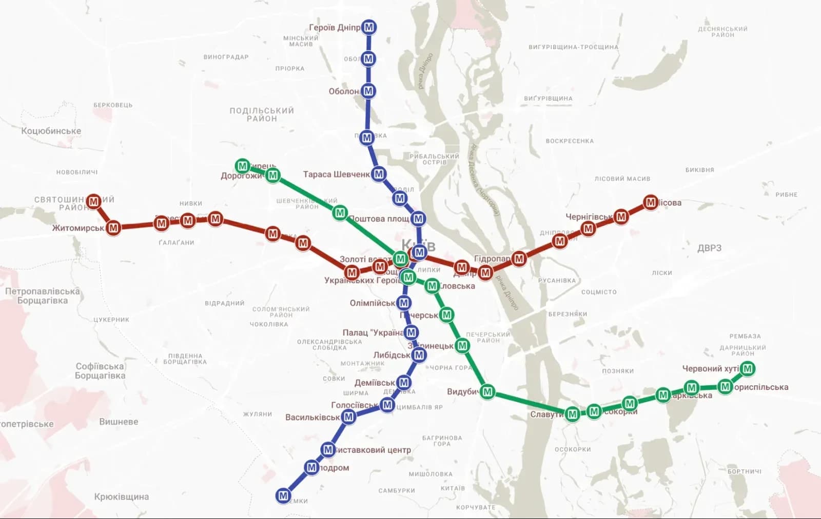 Метро Києва: карта ліній, станції, пересадки, детальний гайд