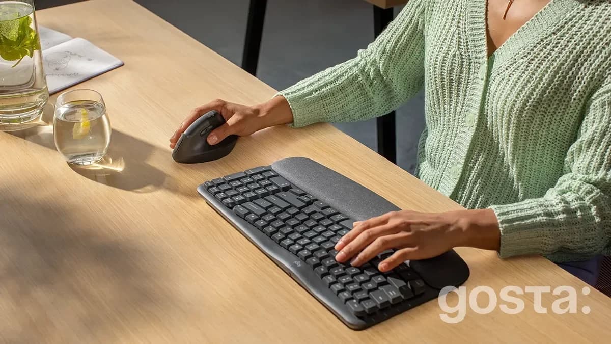 Logitech Wave Key – компактна ергономічна клавіатура з хвилеподібним дизайном та підставкою для зап’ясть. Ідеальна для т