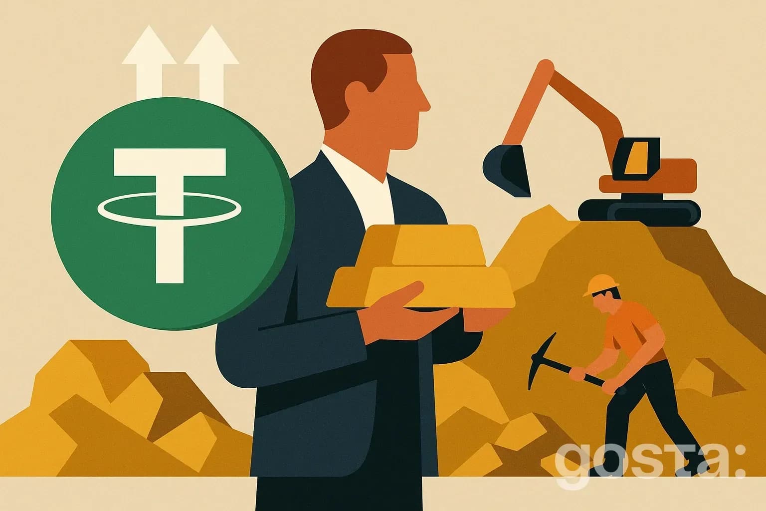 Tether планує інвестувати в золотодобувну промисловість