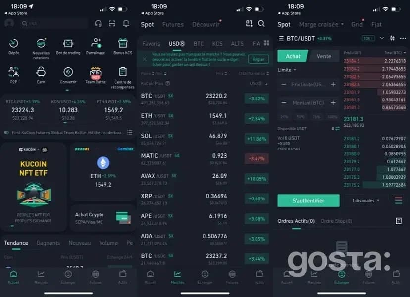 Мобільний додаток криптобіржі KuCoin