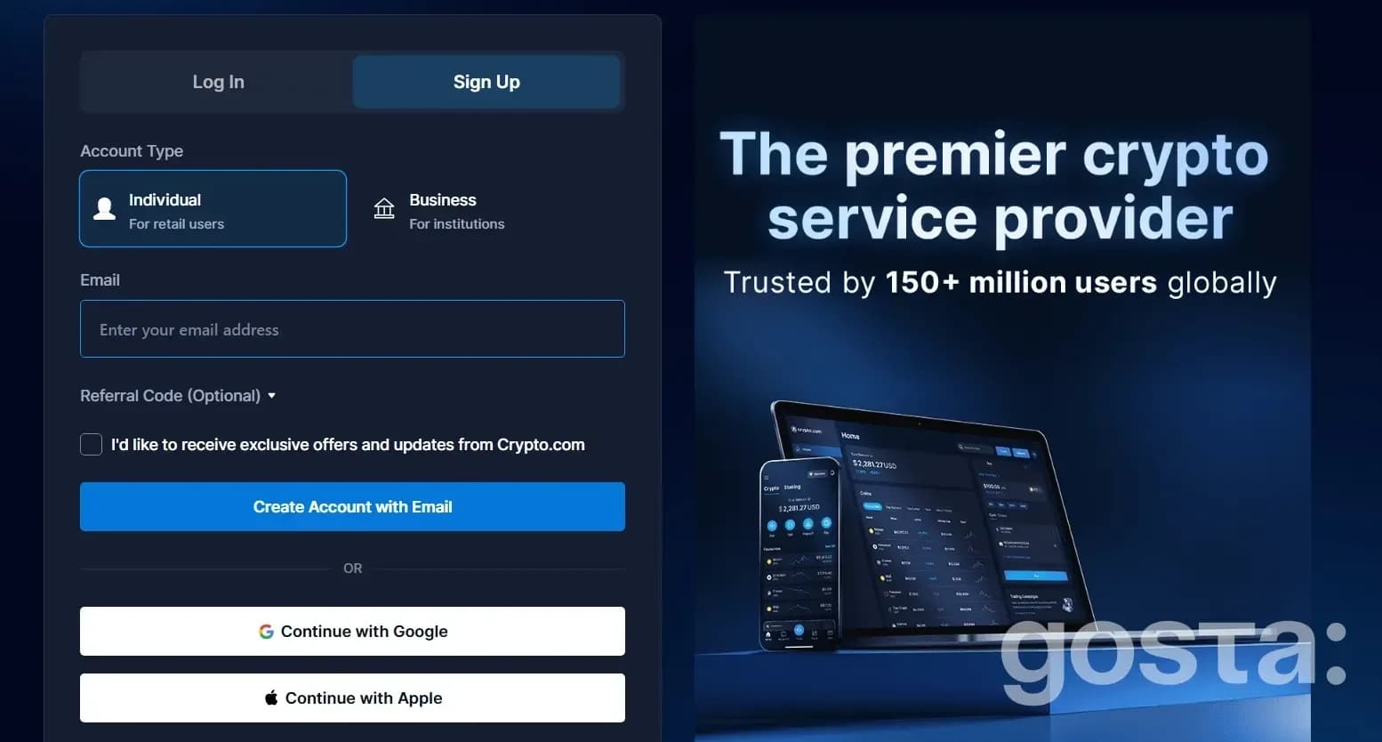 Crypto com реєстрація