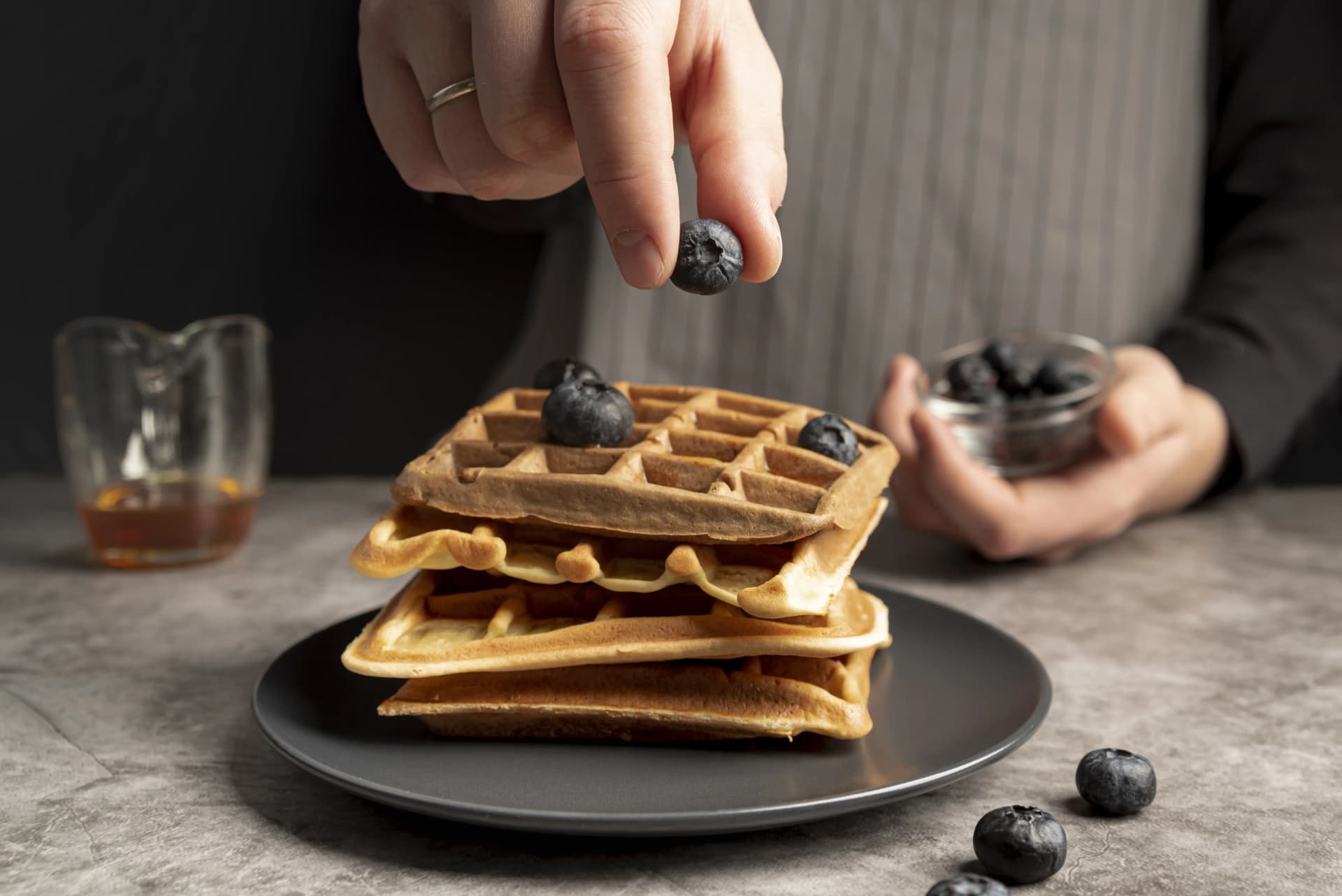 Belgian waffles with milk