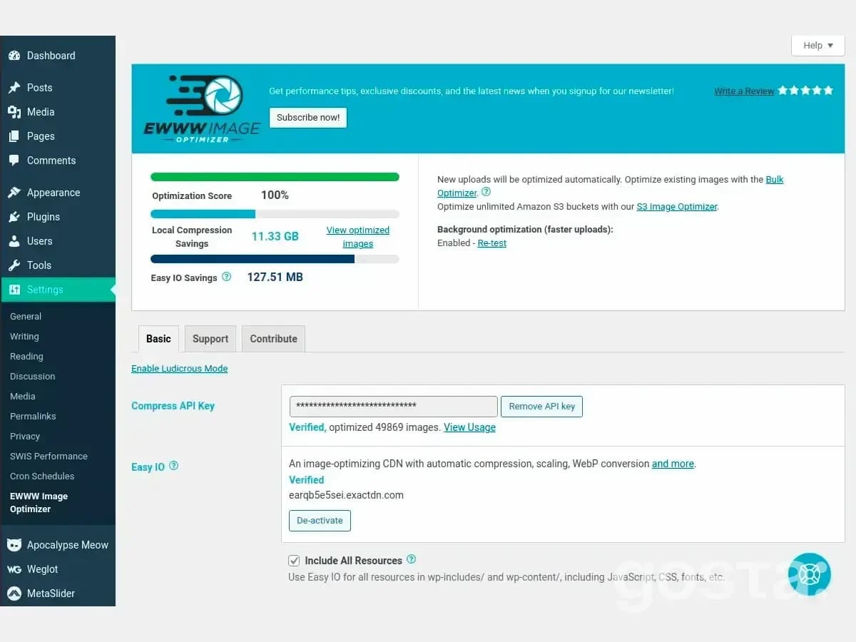 EWWW Image Optimizer – плагін wordpress для оптимізації зображень на сайті