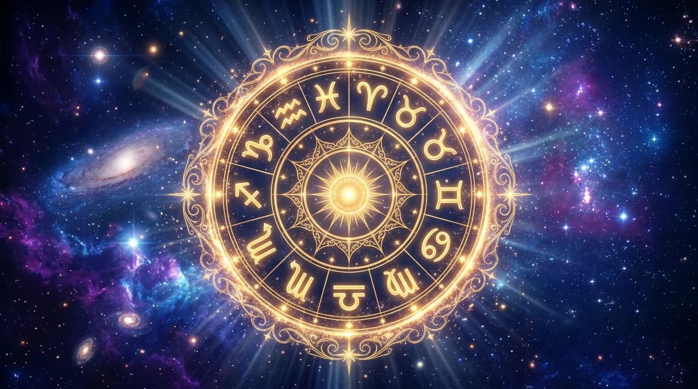 Astrological composition with zodiac symbols for horoscope on May 28, 2026