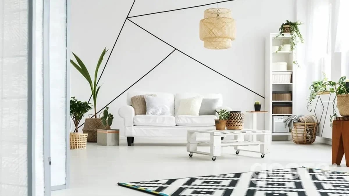Living Room Design 2024: Use of Geometric Prints and Elements